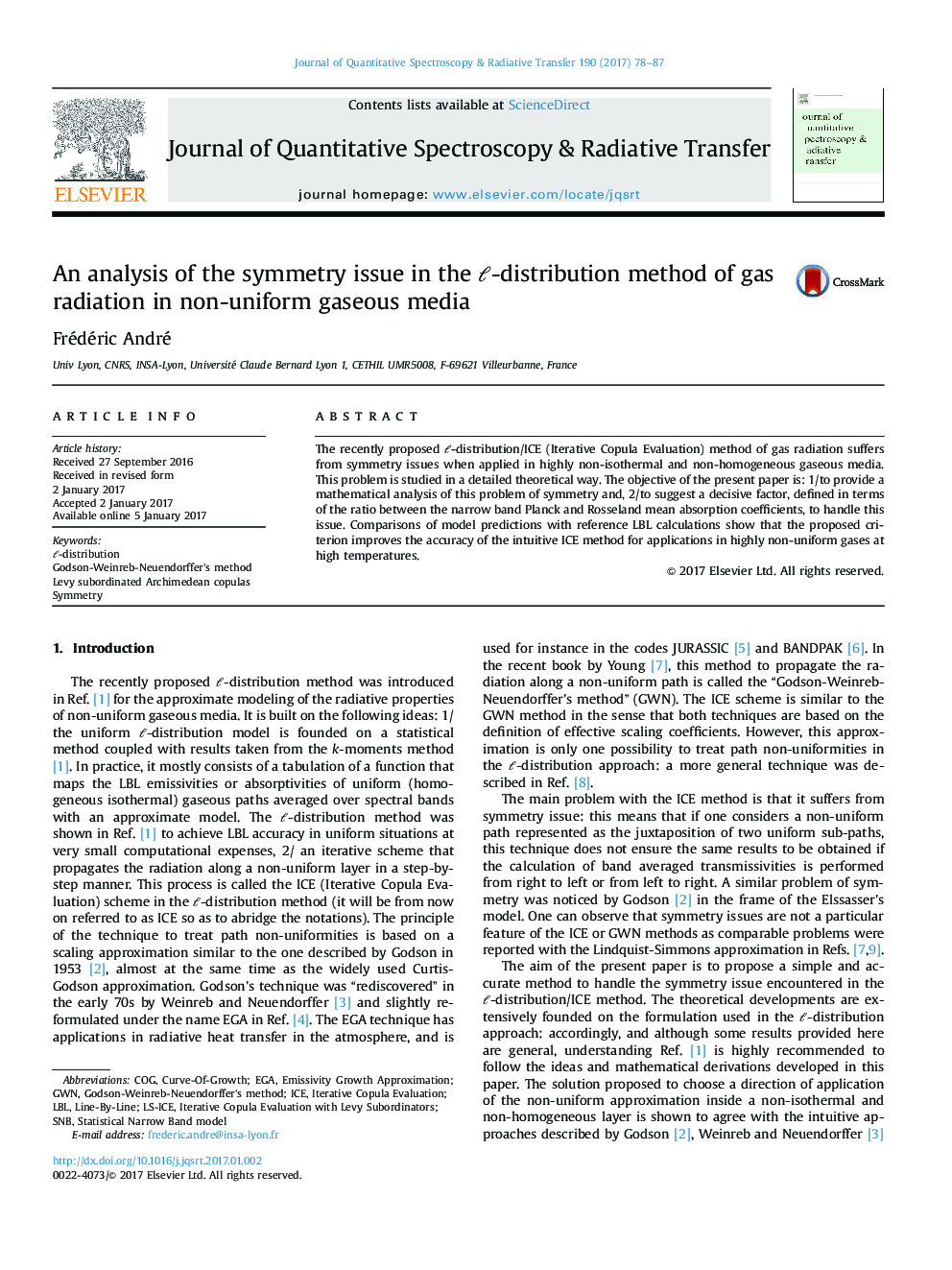 An analysis of the symmetry issue in the â-distribution method of gas radiation in non-uniform gaseous media
