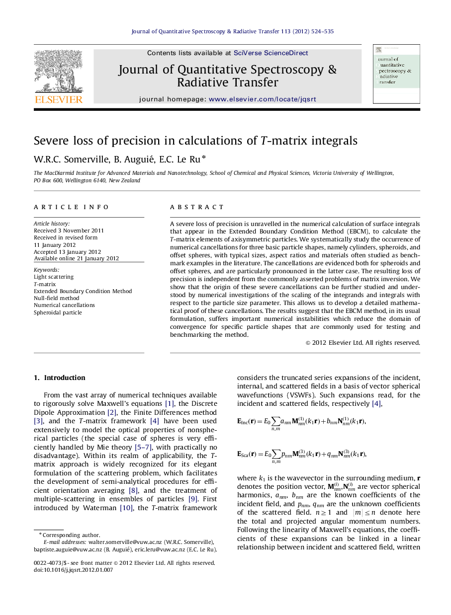 Severe loss of precision in calculations of T-matrix integrals