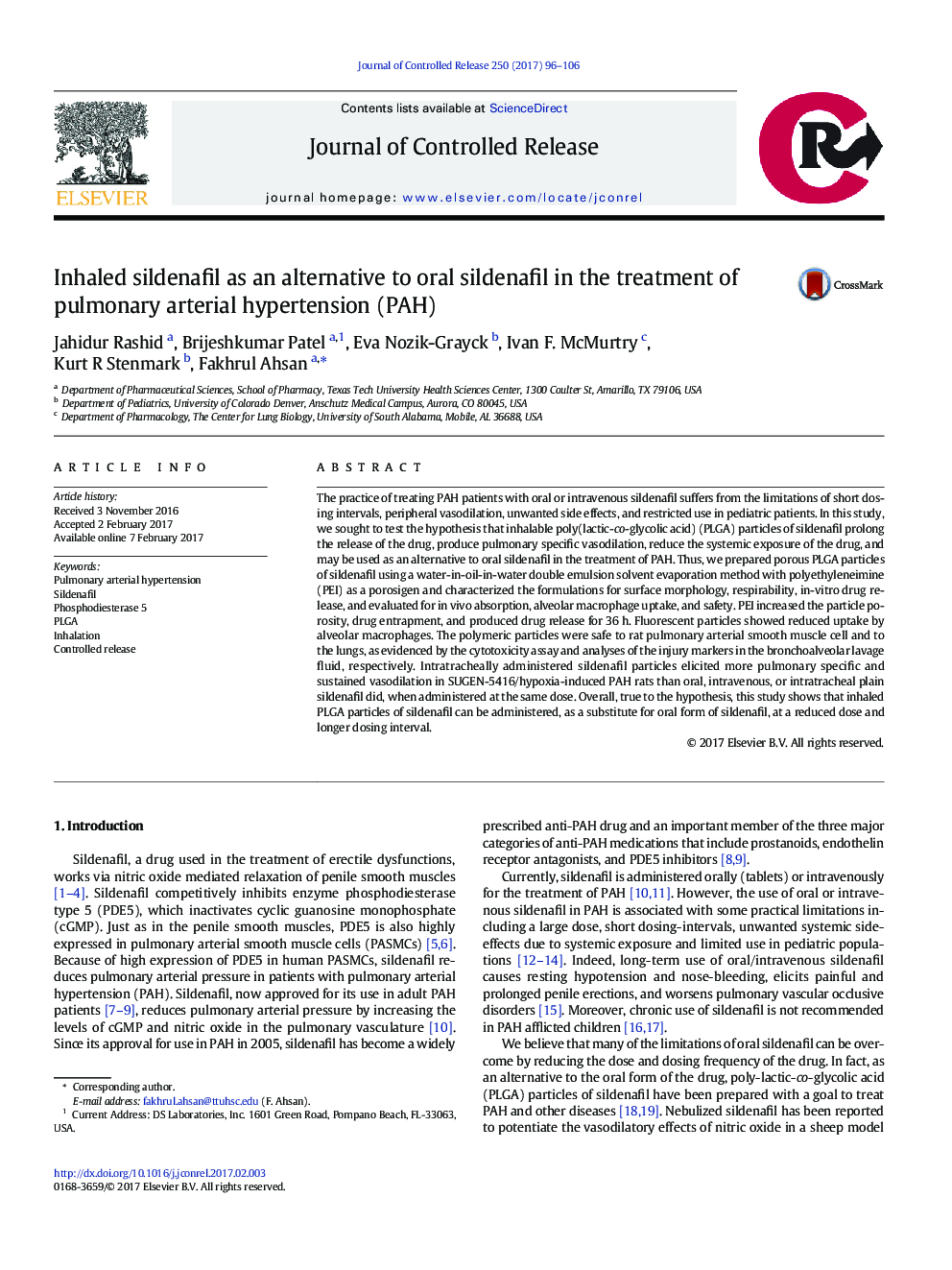 Inhaled sildenafil as an alternative to oral sildenafil in the treatment of pulmonary arterial hypertension (PAH)