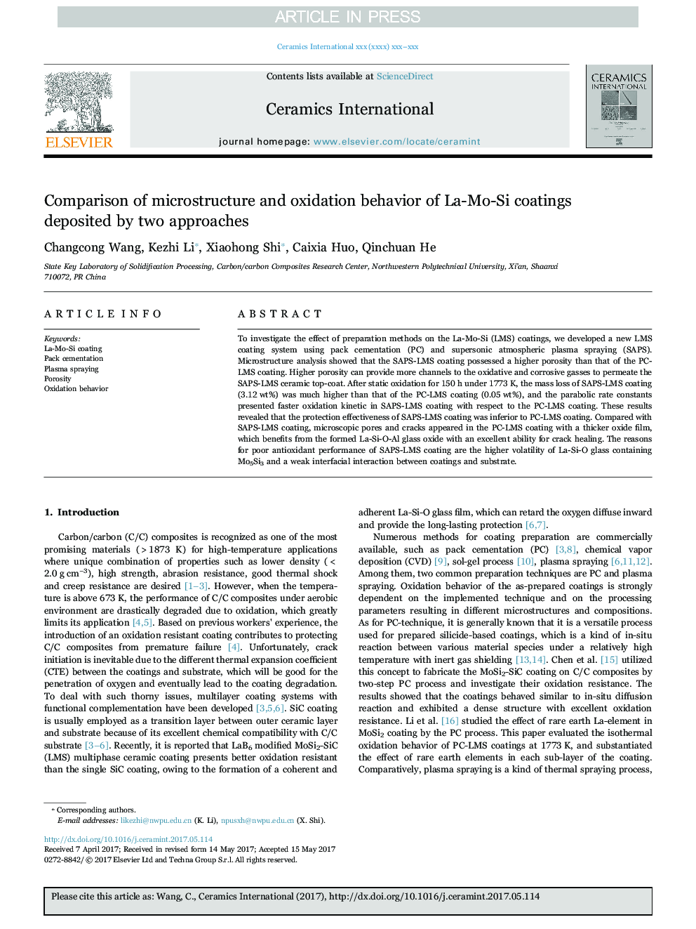 Comparison of microstructure and oxidation behavior of La-Mo-Si coatings deposited by two approaches