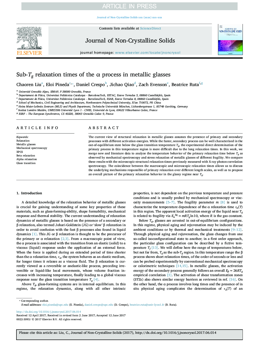 Sub-Tg relaxation times of the Î± process in metallic glasses