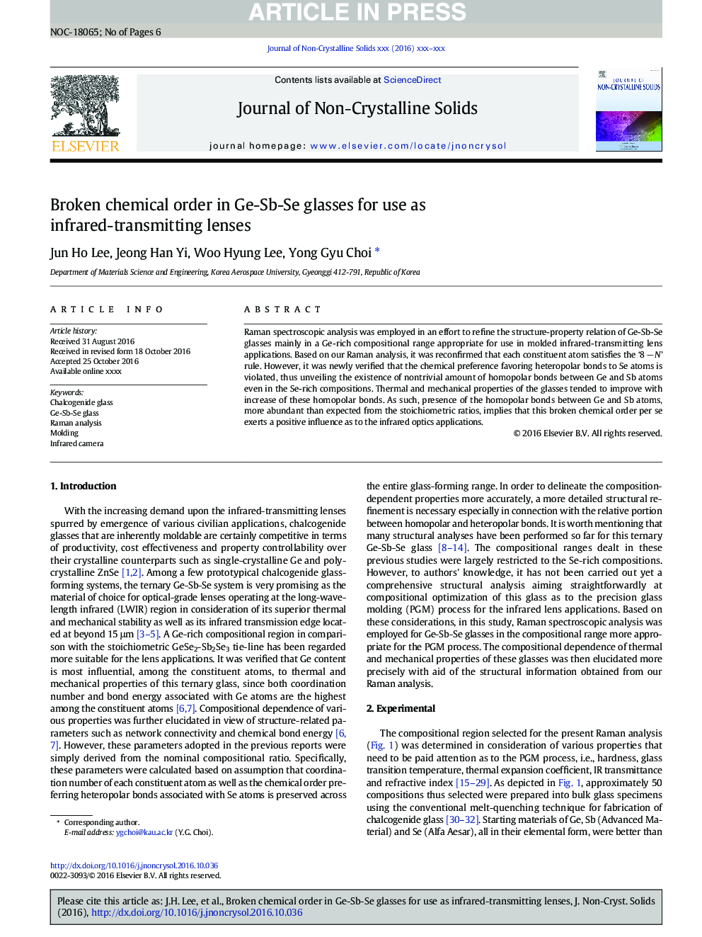 Broken chemical order in Ge-Sb-Se glasses for use as infrared-transmitting lenses