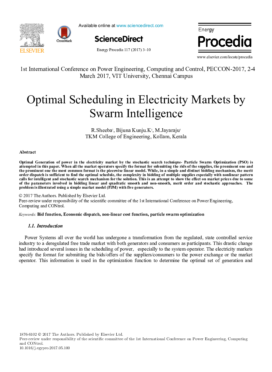 برنامه ریزی بهینه در بازارهای برق توسط هوش وارونه 