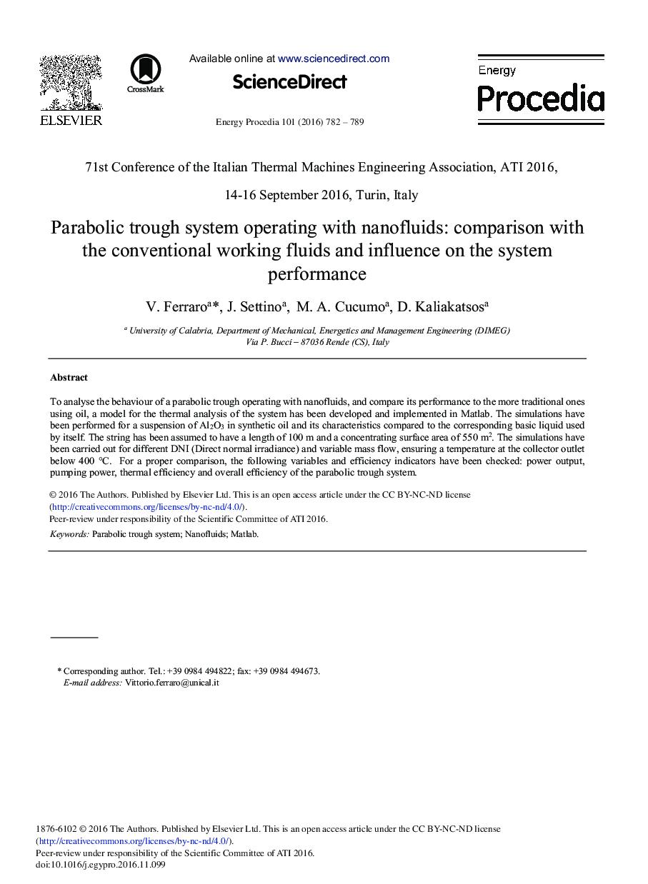 سیستم پارابولیک عملکرد با نانو فلوئید: مقایسه با مایعات شایع کاربرد و تأثیر بر عملکرد سیستم 
