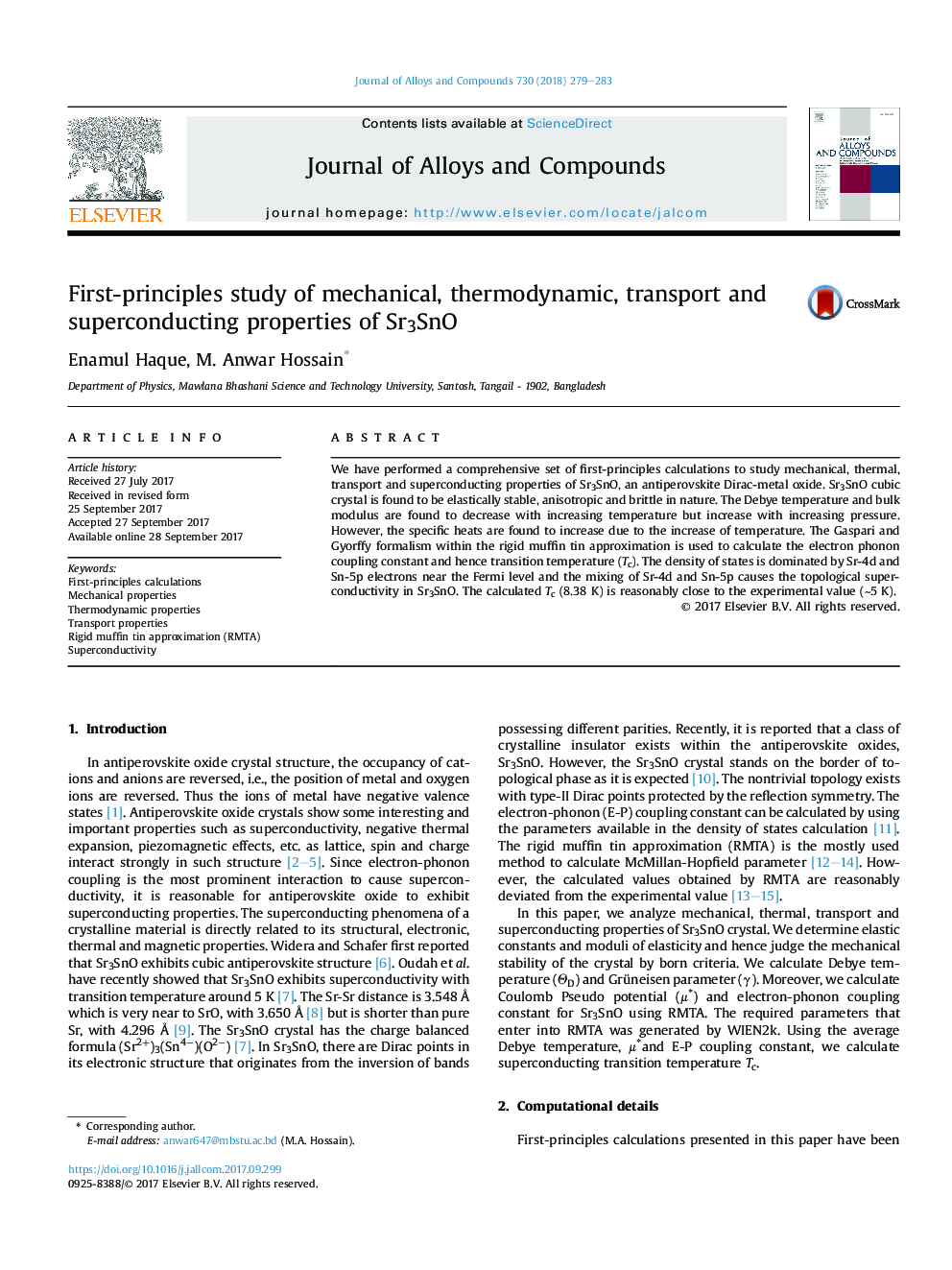 First-principles study of mechanical, thermodynamic, transport and superconducting properties of Sr3SnO