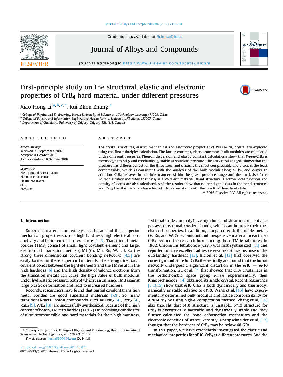 First-principle study on the structural, elastic and electronic properties of CrB4 hard material under different pressures