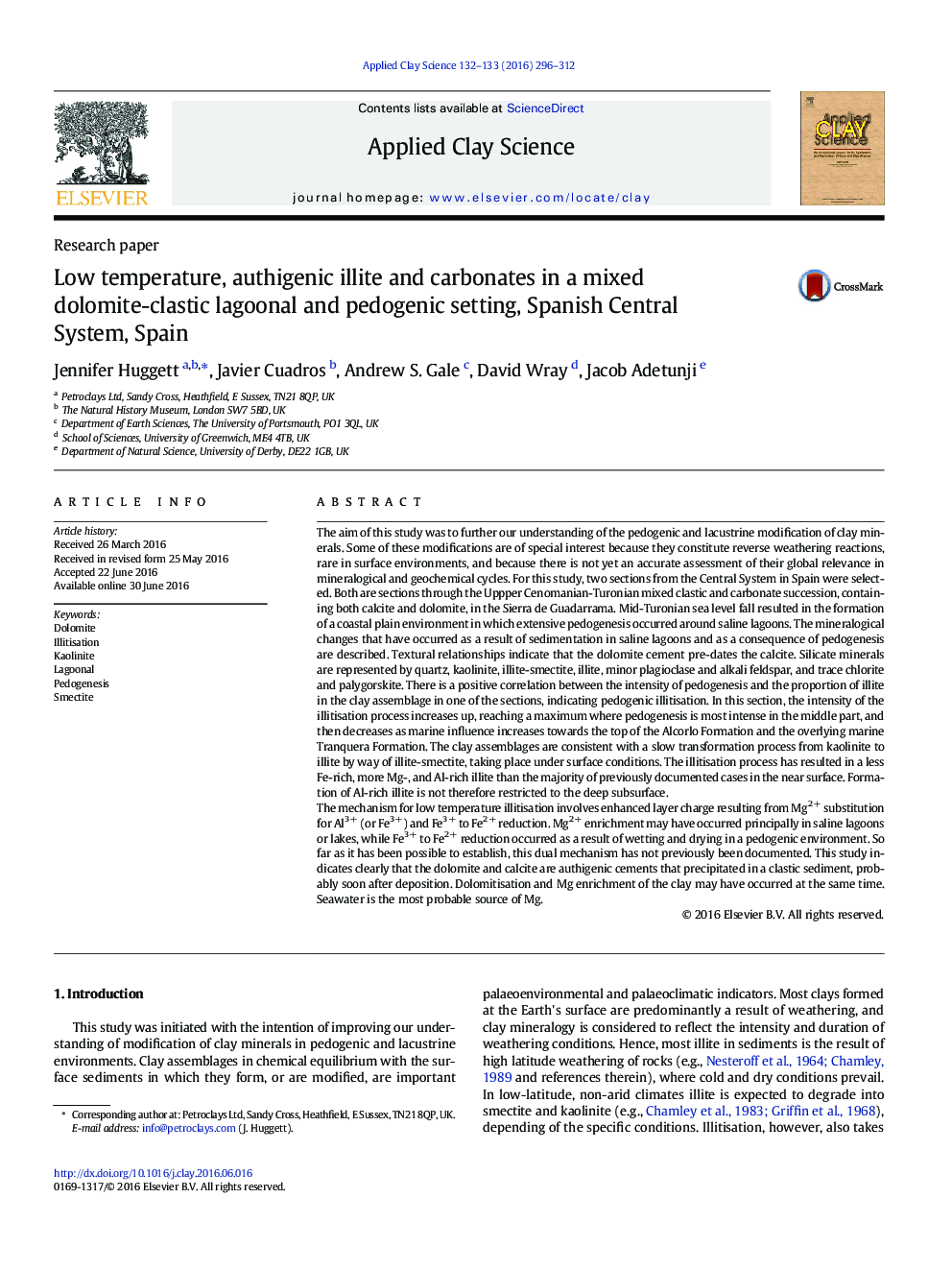 Low temperature, authigenic illite and carbonates in a mixed dolomite-clastic lagoonal and pedogenic setting, Spanish Central System, Spain