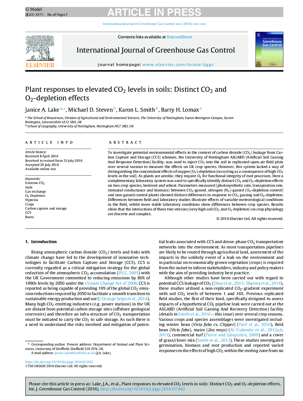 Plant responses to elevated CO2 levels in soils: Distinct CO2 and O2-depletion effects