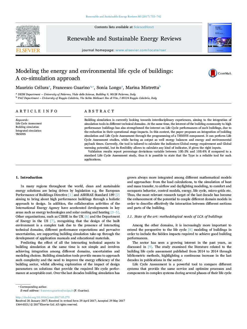 مدل سازی انرژی و چرخه عمر زیست محیطی ساختمان ها: رویکرد همکاری شبیه سازی 