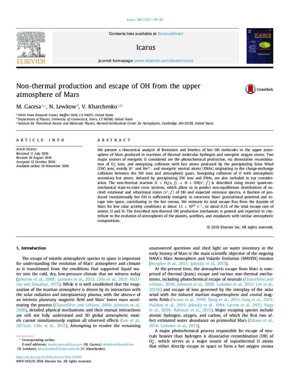 Non-thermal production and escape of OH from the upper atmosphere of Mars