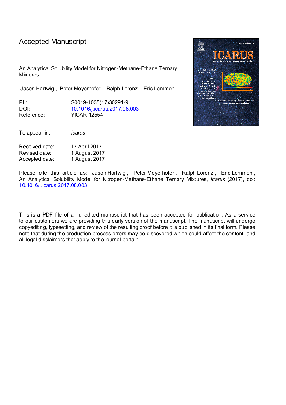 یک مدل حلالیت تحلیلی برای مخلوط ترانسمیتر نیتروژن - متان - اتان
