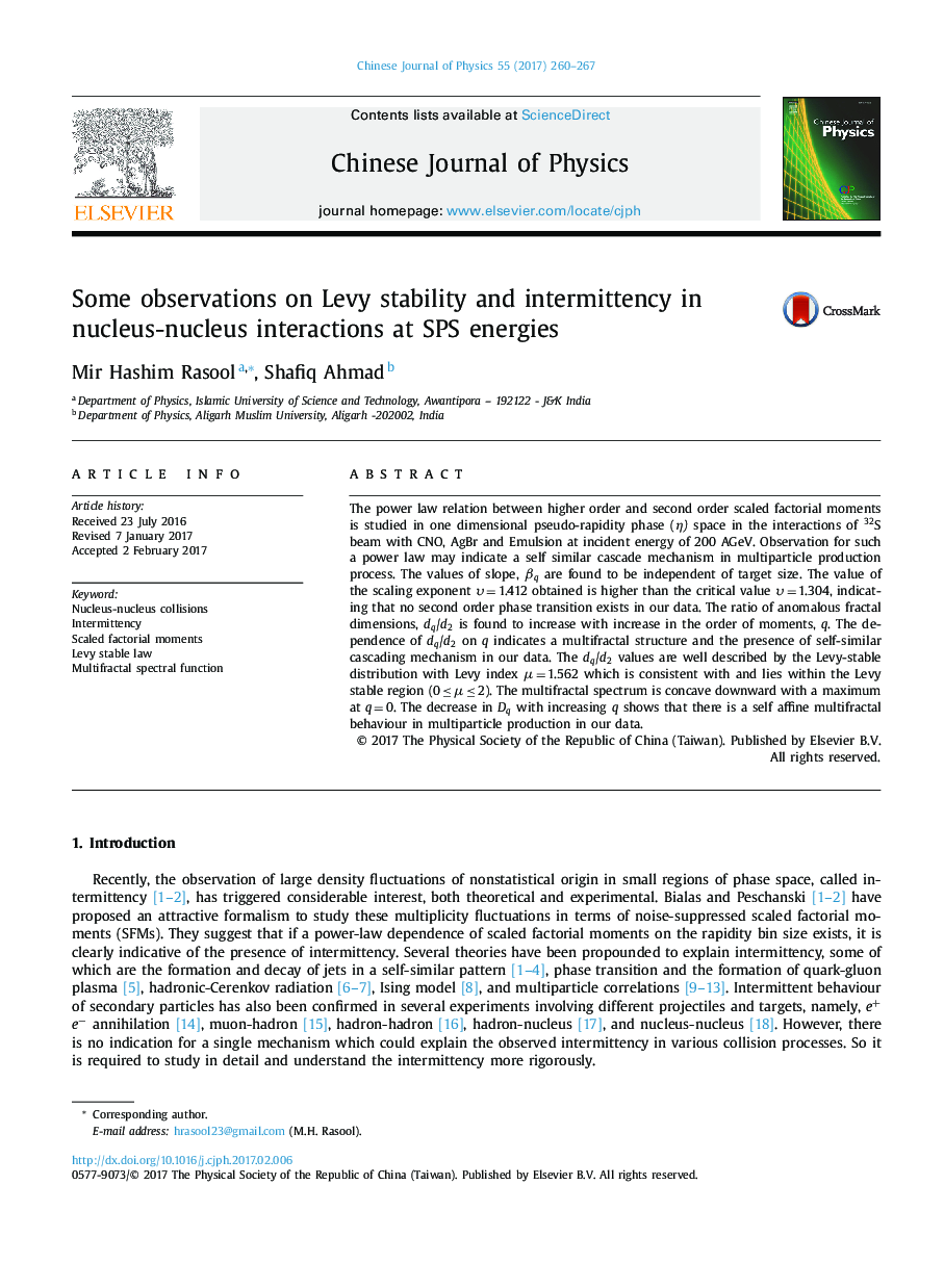 Some observations on Levy stability and intermittency in nucleus-nucleus interactions at SPS energies