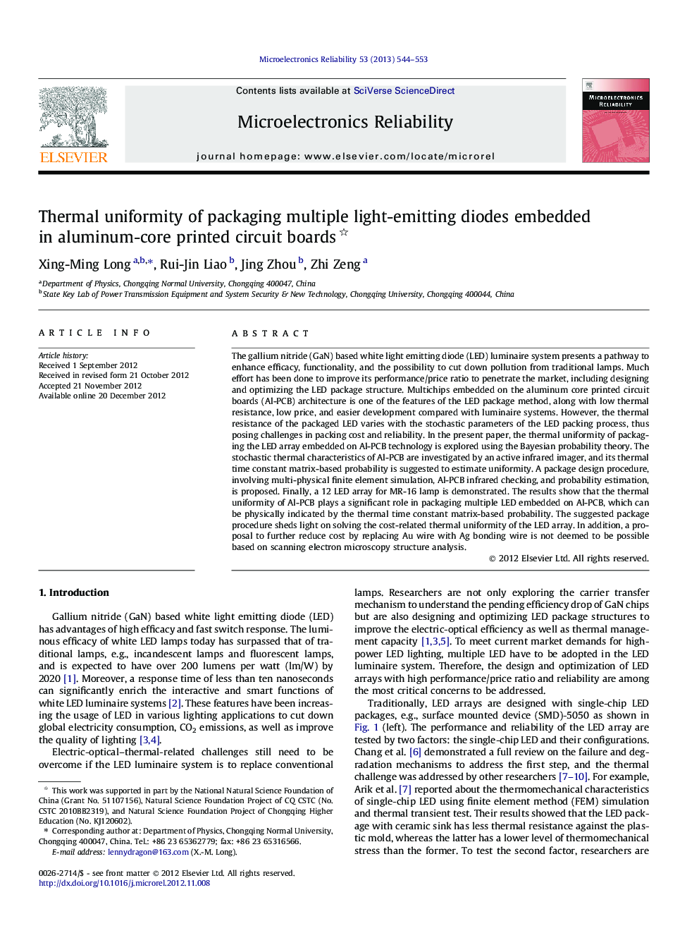 Thermal uniformity of packaging multiple light-emitting diodes embedded in aluminum-core printed circuit boards 