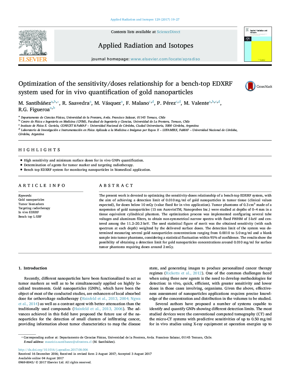 Optimization of the sensitivity/doses relationship for a bench-top EDXRF system used for in vivo quantification of gold nanoparticles