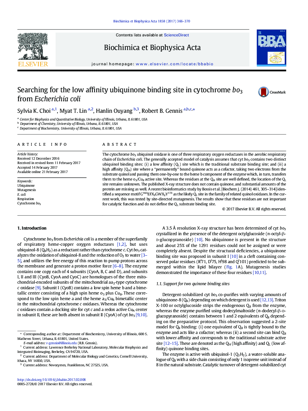 Searching for the low affinity ubiquinone binding site in cytochrome bo3 from Escherichia coli