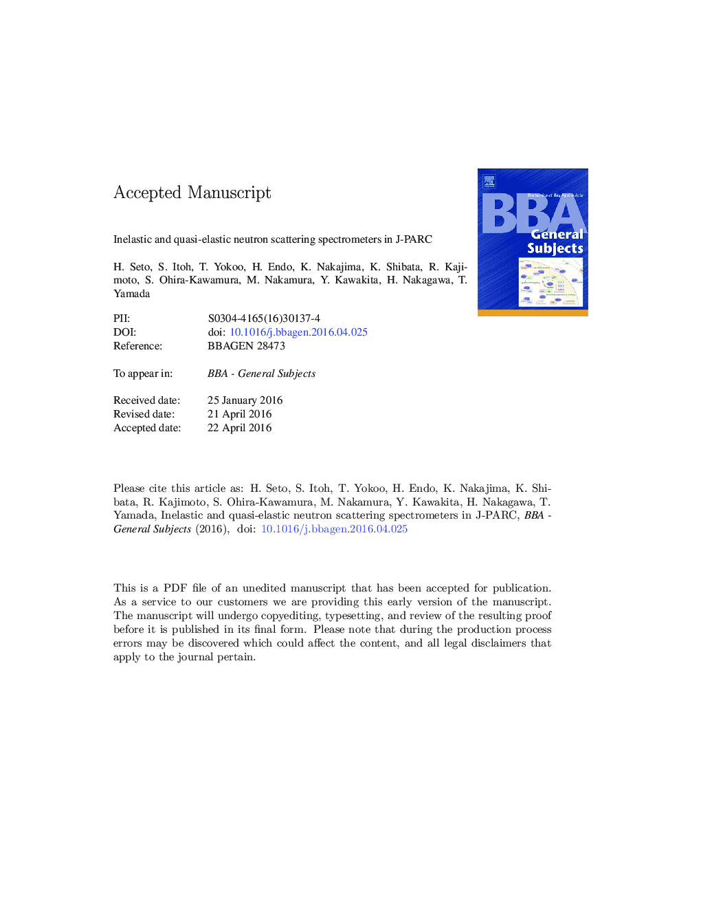 Inelastic and quasi-elastic neutron scattering spectrometers in J-PARC