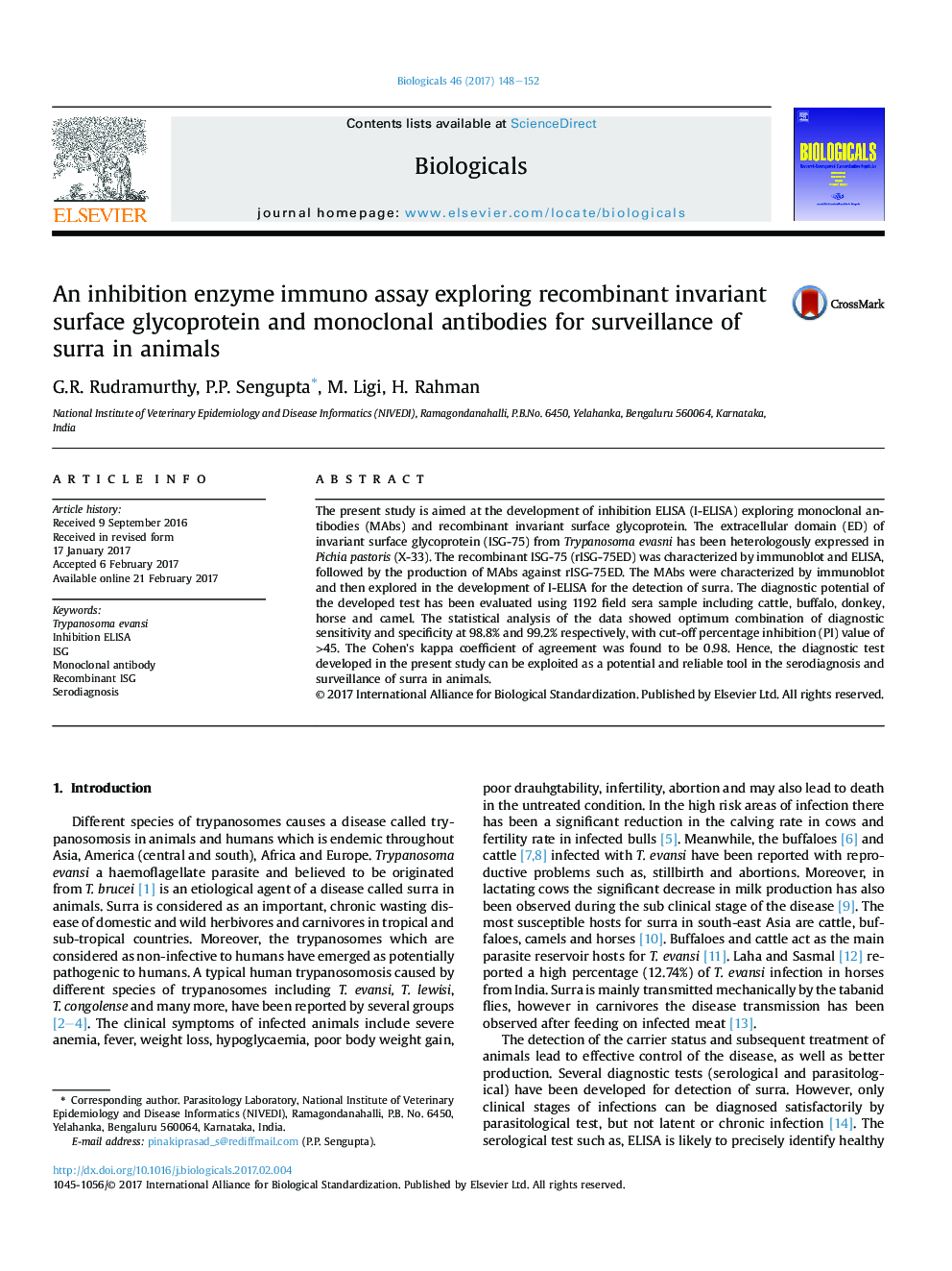 بررسی آنزیم مهارکننده ایمنی برای بررسی گلیکوپروتئین سطحی غیرارادی نوترکیب و آنتیبادیهای منوکلونال برای نظارت بر سوره در حیوانات 