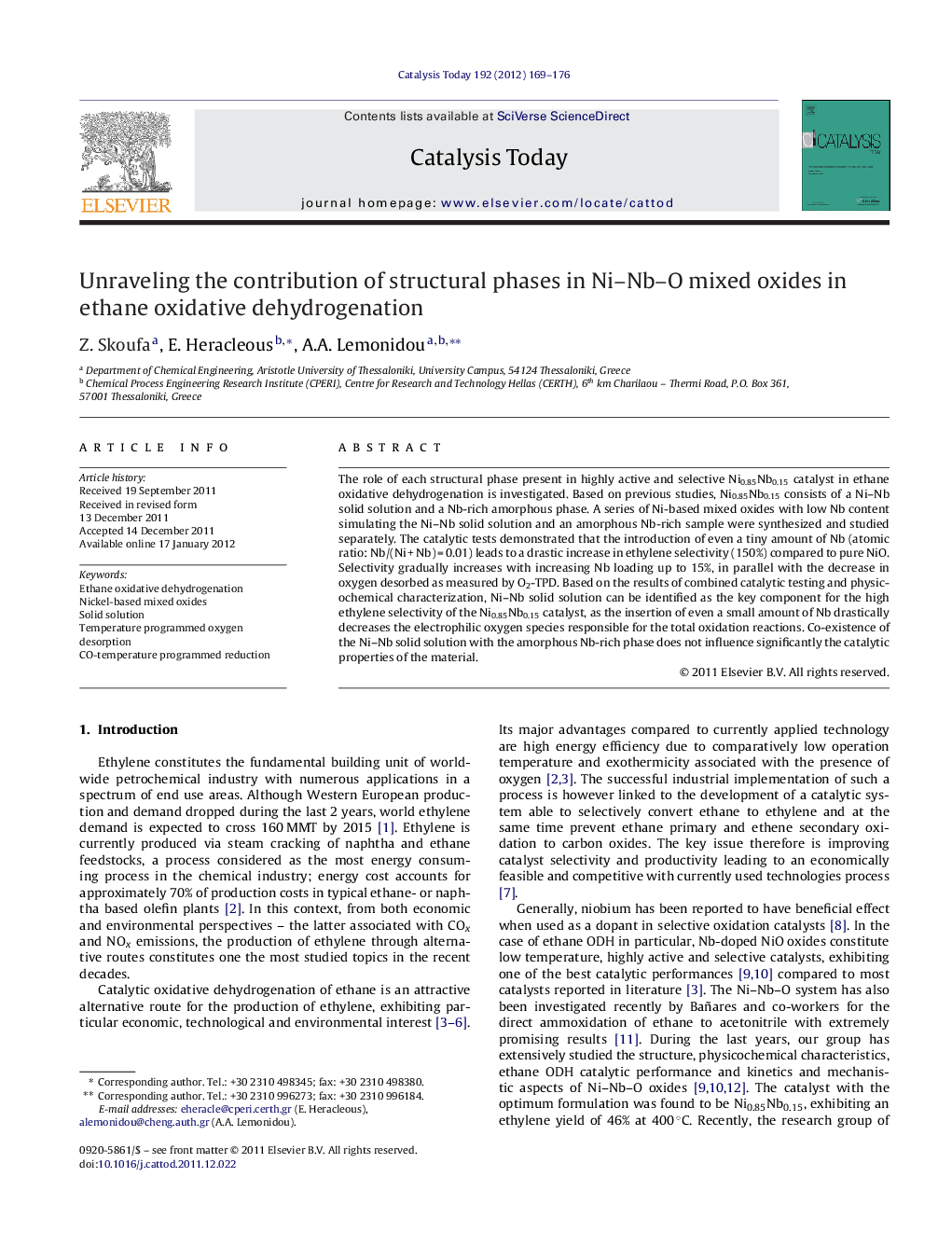 Unraveling the contribution of structural phases in Ni–Nb–O mixed oxides in ethane oxidative dehydrogenation