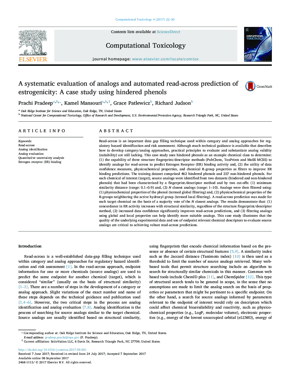 ارزیابی سیستماتیک از آنالوگ ها و پیش بینی استروژنیکی خودکار خواندن همزمان: مطالعه موردی با استفاده از فنل های مهار شده 