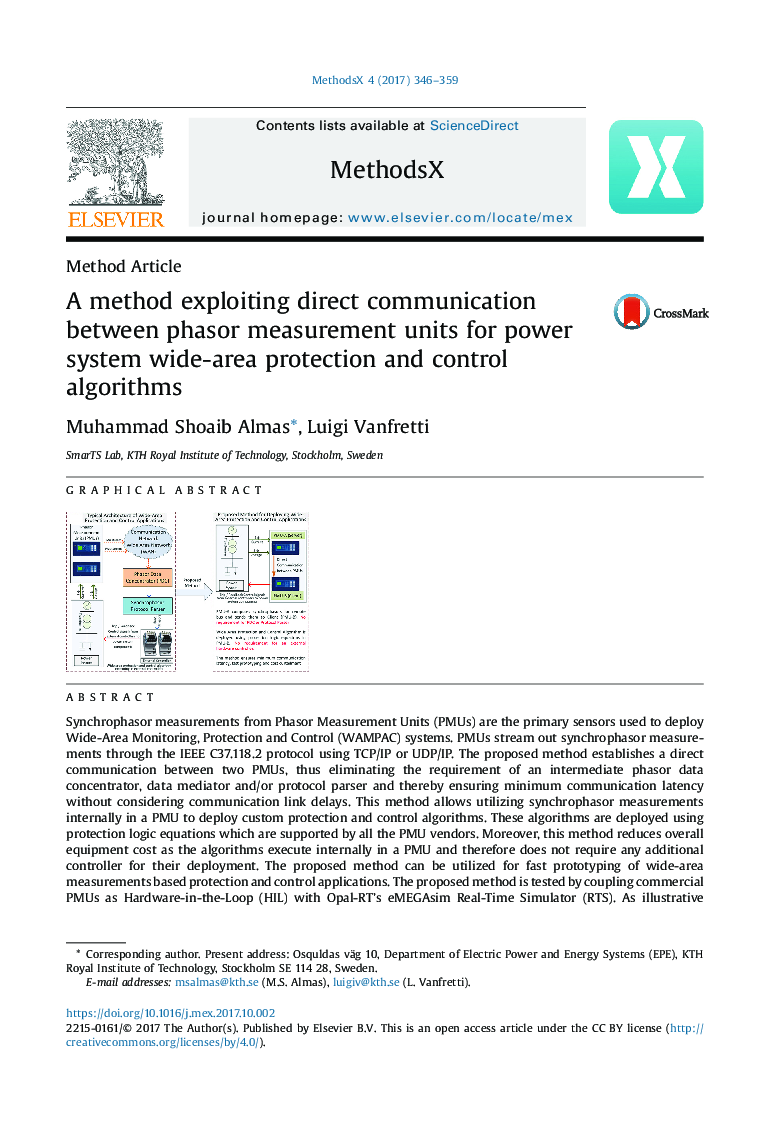 A method exploiting direct communication between phasor measurement units for power system wide-area protection and control algorithms