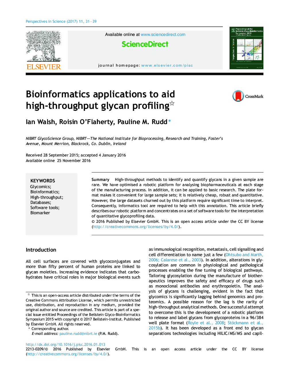 برنامه های کاربردی بیوانفورماتیک برای کمک به پروفیل سازی glycan high-throughput