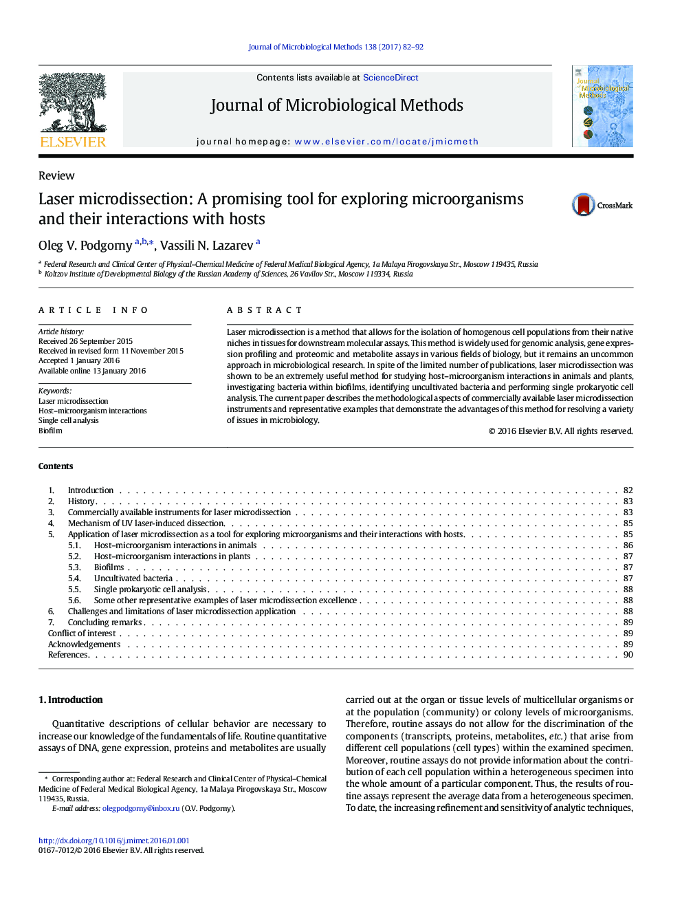 ReviewLaser microdissection: A promising tool for exploring microorganisms and their interactions with hosts