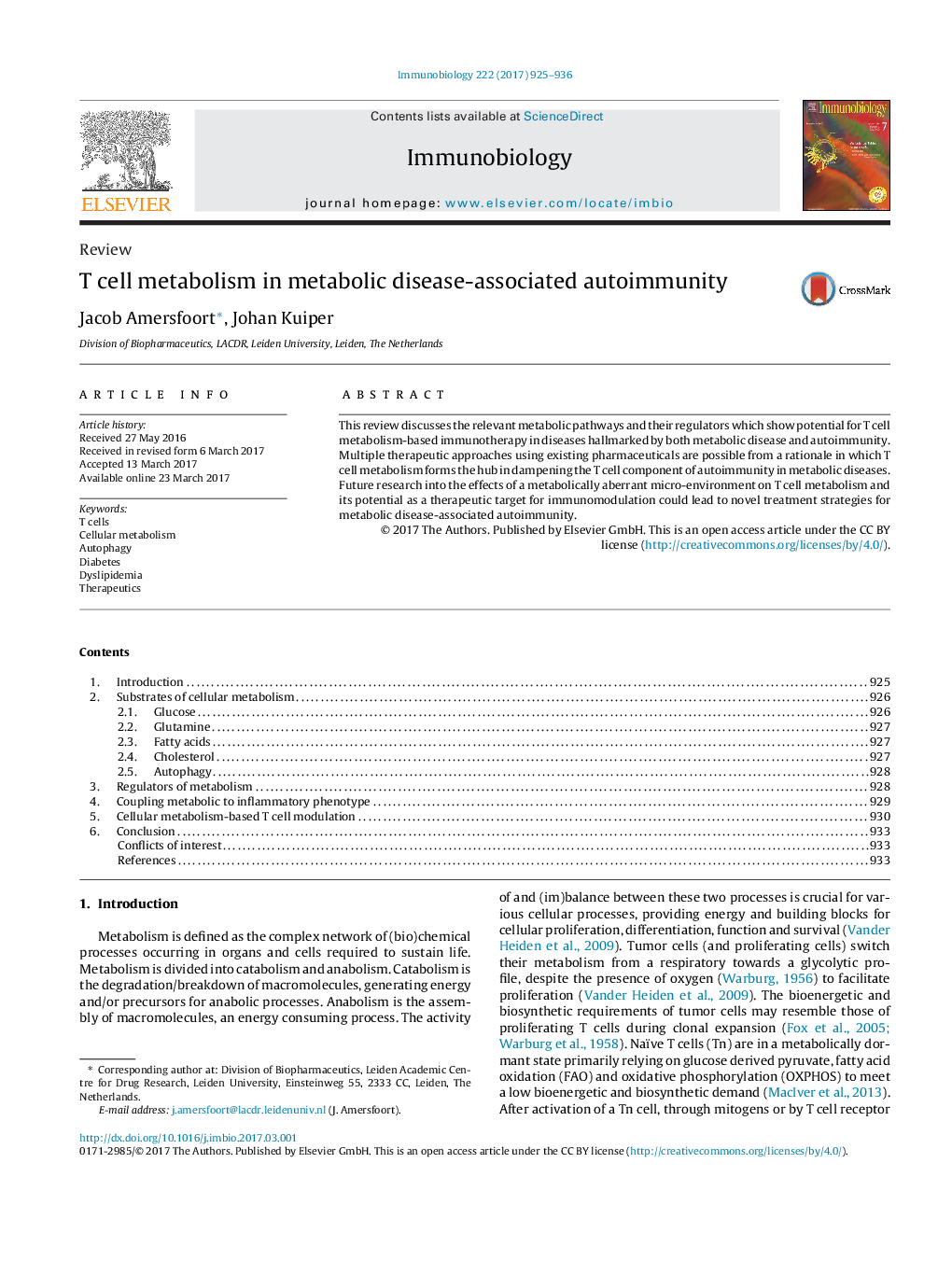 T cell metabolism in metabolic disease-associated autoimmunity