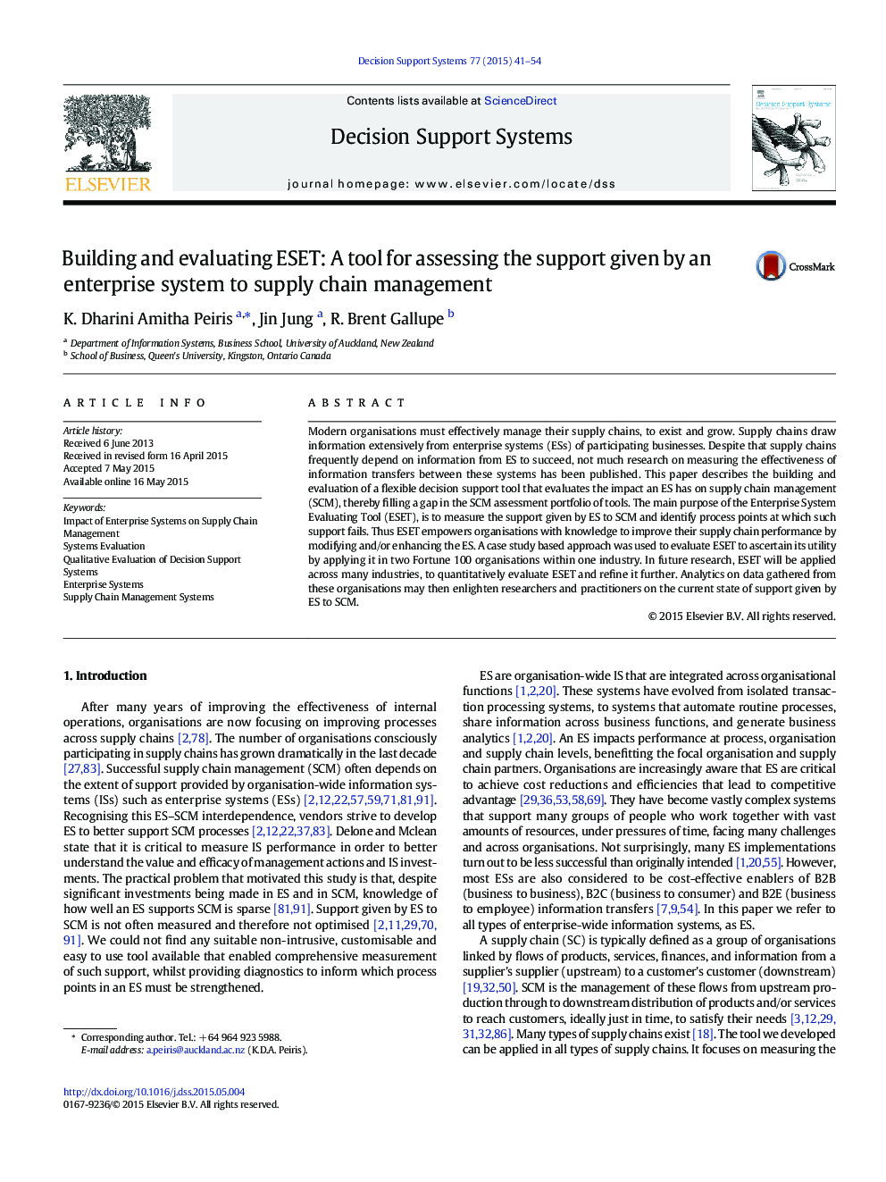 ساخت و ارزیابی ESET: ابزاری برای ارزیابی میزان حمایت یک سیستم اقتصادی از مدیریت زنجیره تامین