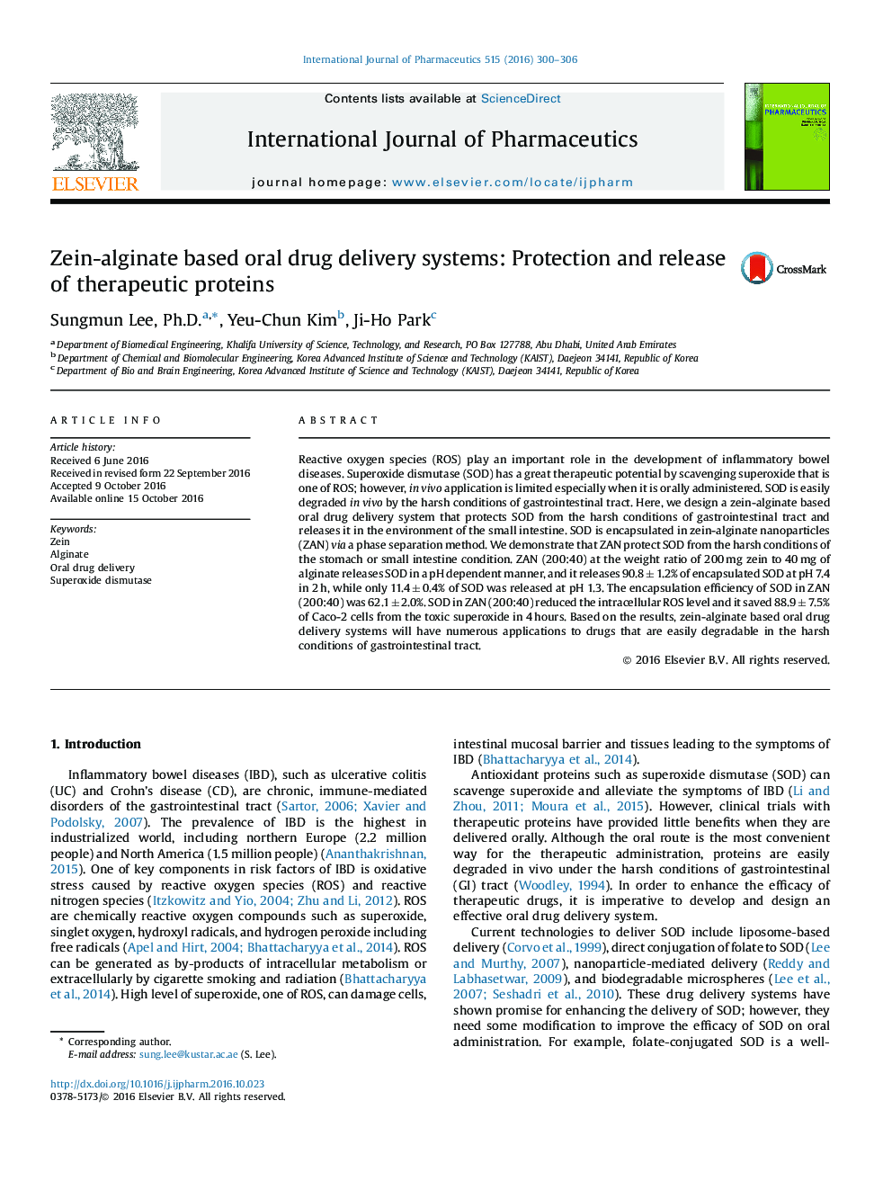 سیستم های تحویل دارویی خوراکی مبتنی بر زین آلژینات: حفاظت و آزاد سازی پروتئین های درمانی 