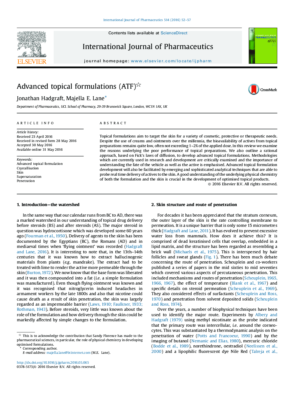 Advanced topical formulations (ATF)