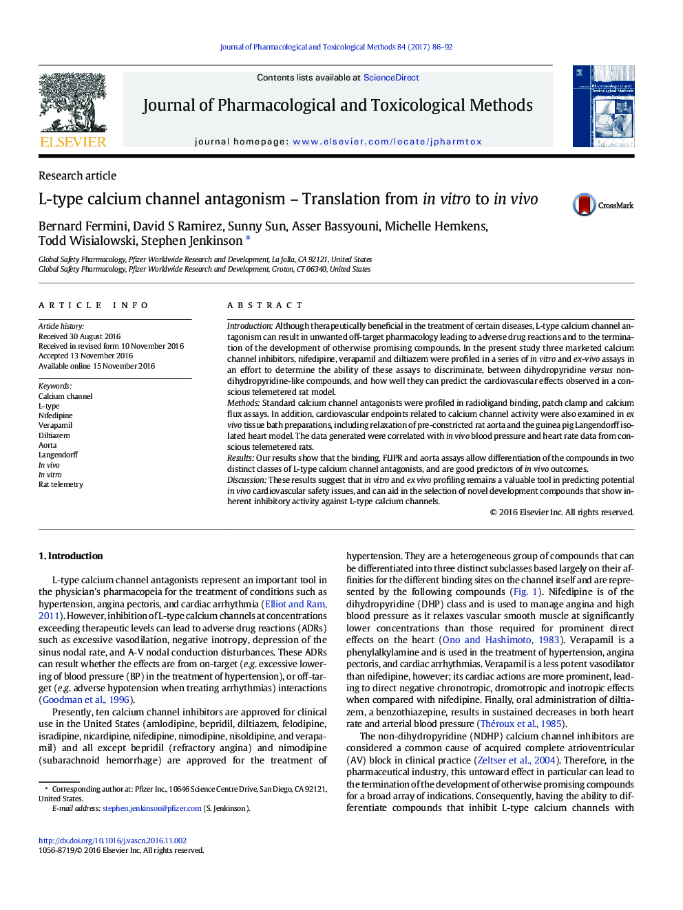 L-type calcium channel antagonism - Translation from in vitro to in vivo