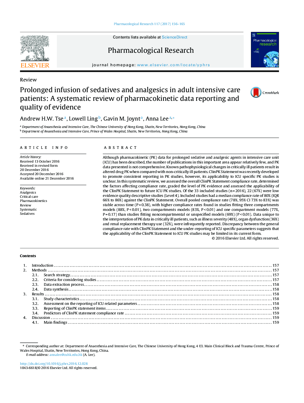 تزریق طولانی مدت آرام بخش و ضد درد در بیماران مبتلا به شدید مراقبت های ویژه: بررسی سیستماتیک گزارش داده های فارماکوکینتیک و کیفیت شواهد 