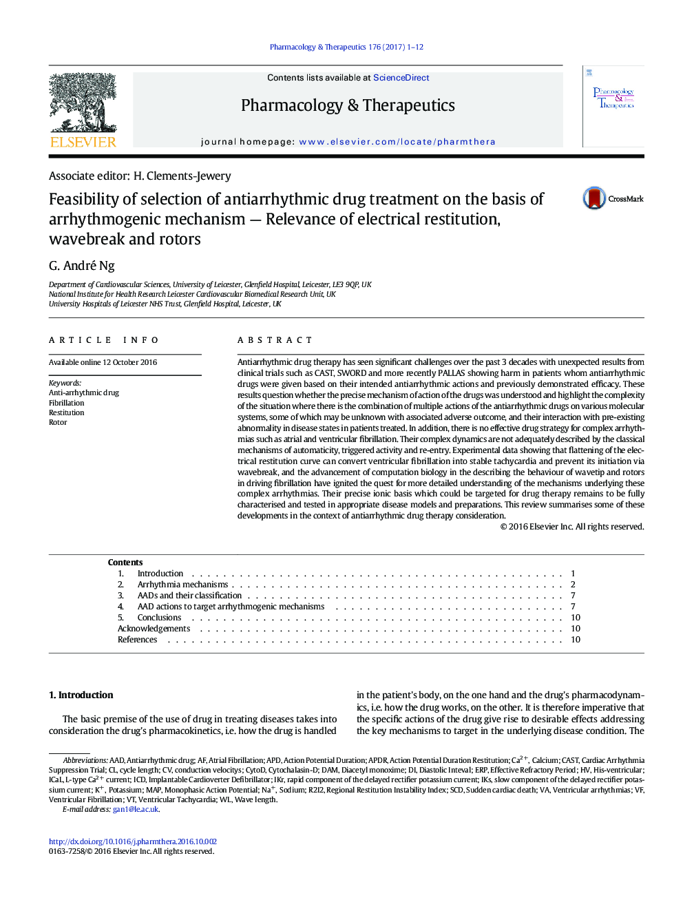 Feasibility of selection of antiarrhythmic drug treatment on the basis of arrhythmogenic mechanism - Relevance of electrical restitution, wavebreak and rotors