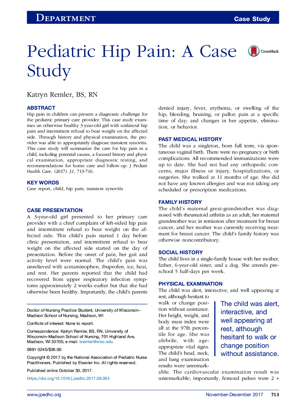درد مفصل ران کودکان: مطالعه موردی 