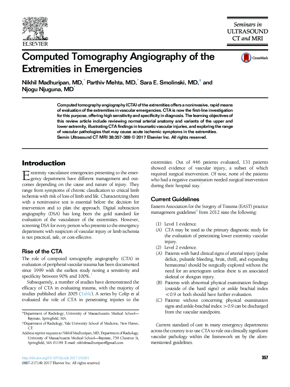 آنژیوگرافی توموگرافی کامپیوتری افراطی در اورژانس 