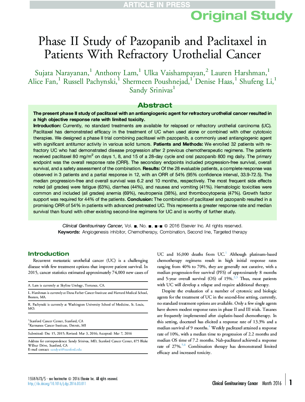 مطالعه فاز دوم پوزاپانیب و پلاکتکسل در بیماران مبتلا به سرطان پروستات مقاوم به سرطان 