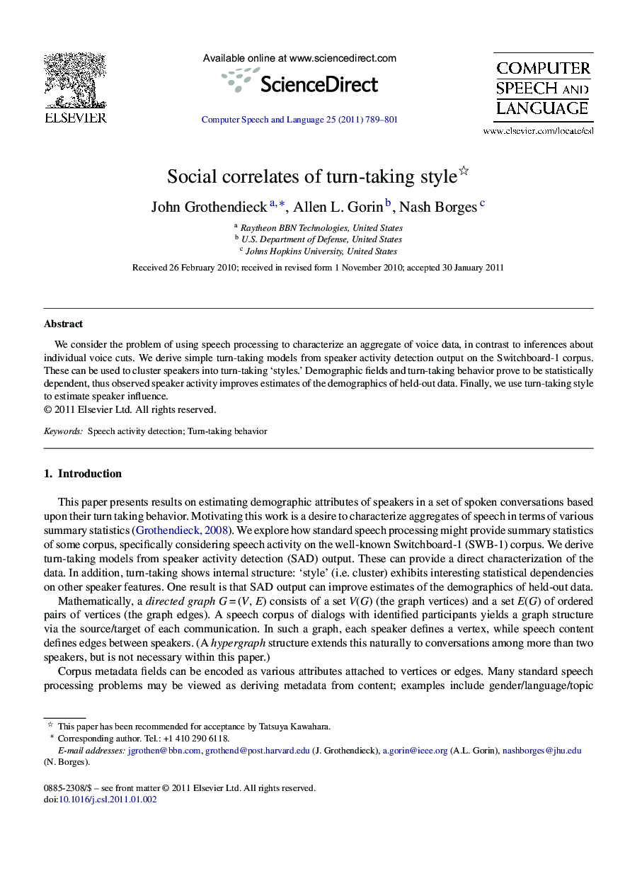 Social correlates of turn-taking style 