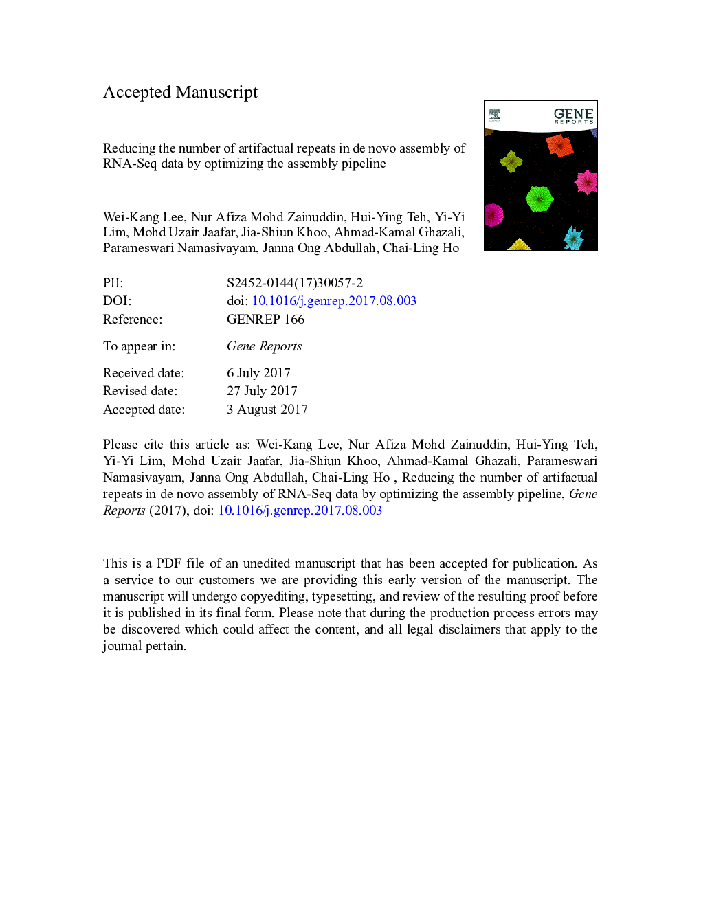 Reducing the number of artifactual repeats in de novo assembly of RNA-Seq data by optimizing the assembly pipeline