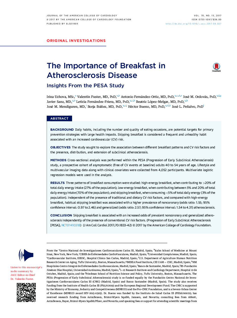 اهمیت صبحانه در بیماری آترواسکلروز 