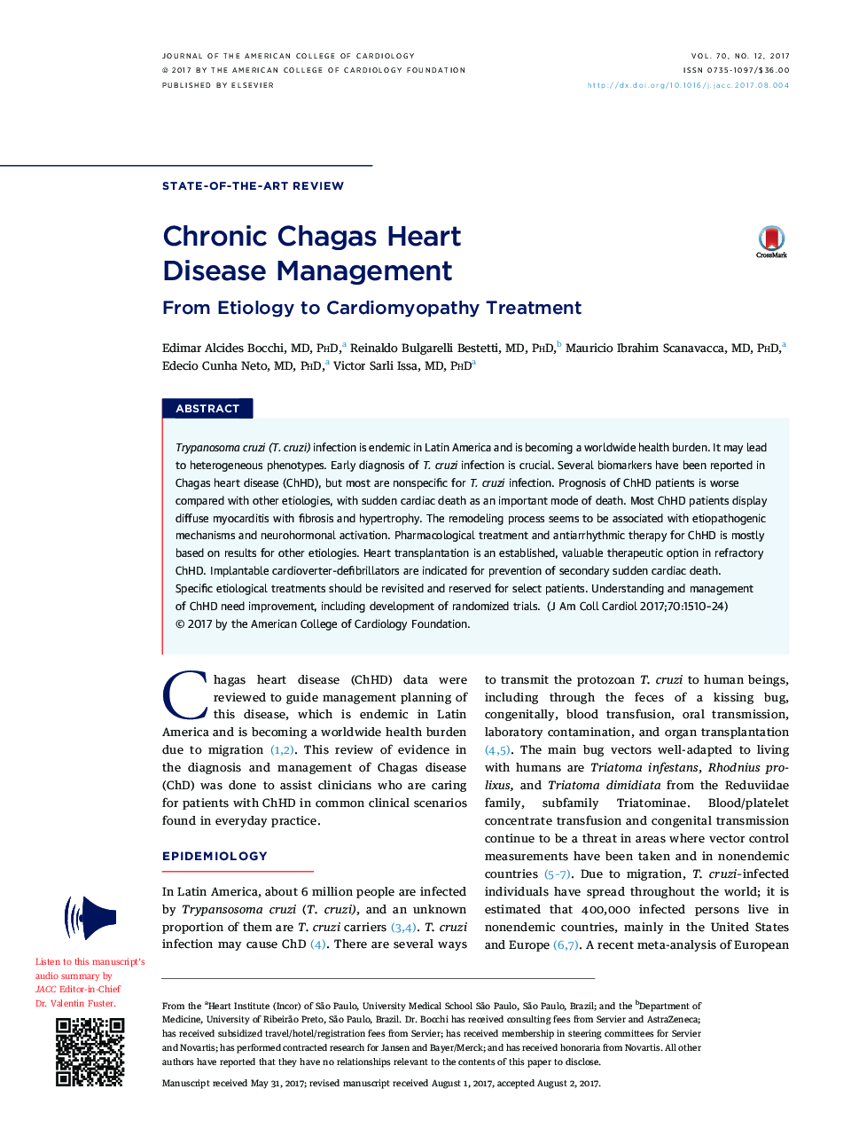Chronic Chagas Heart DiseaseÂ Management