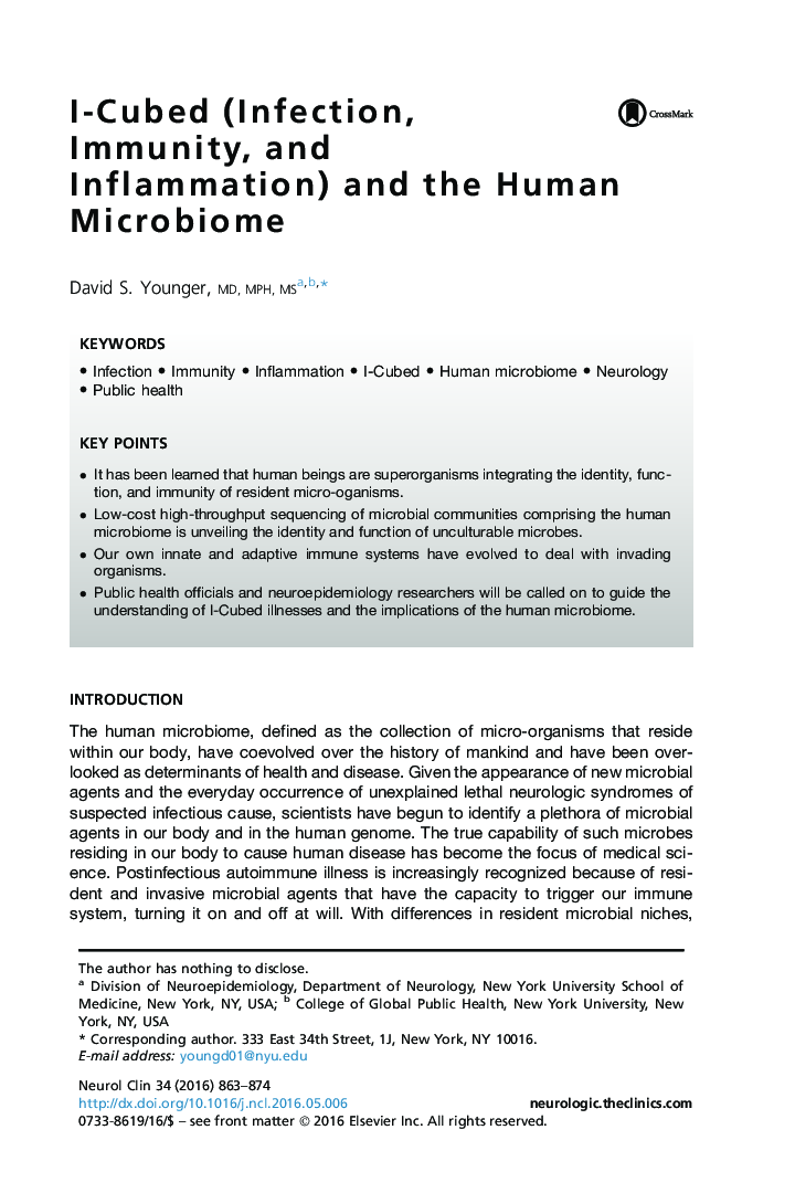 I-Cubed (Infection, Immunity, and Inflammation) and the Human Microbiome