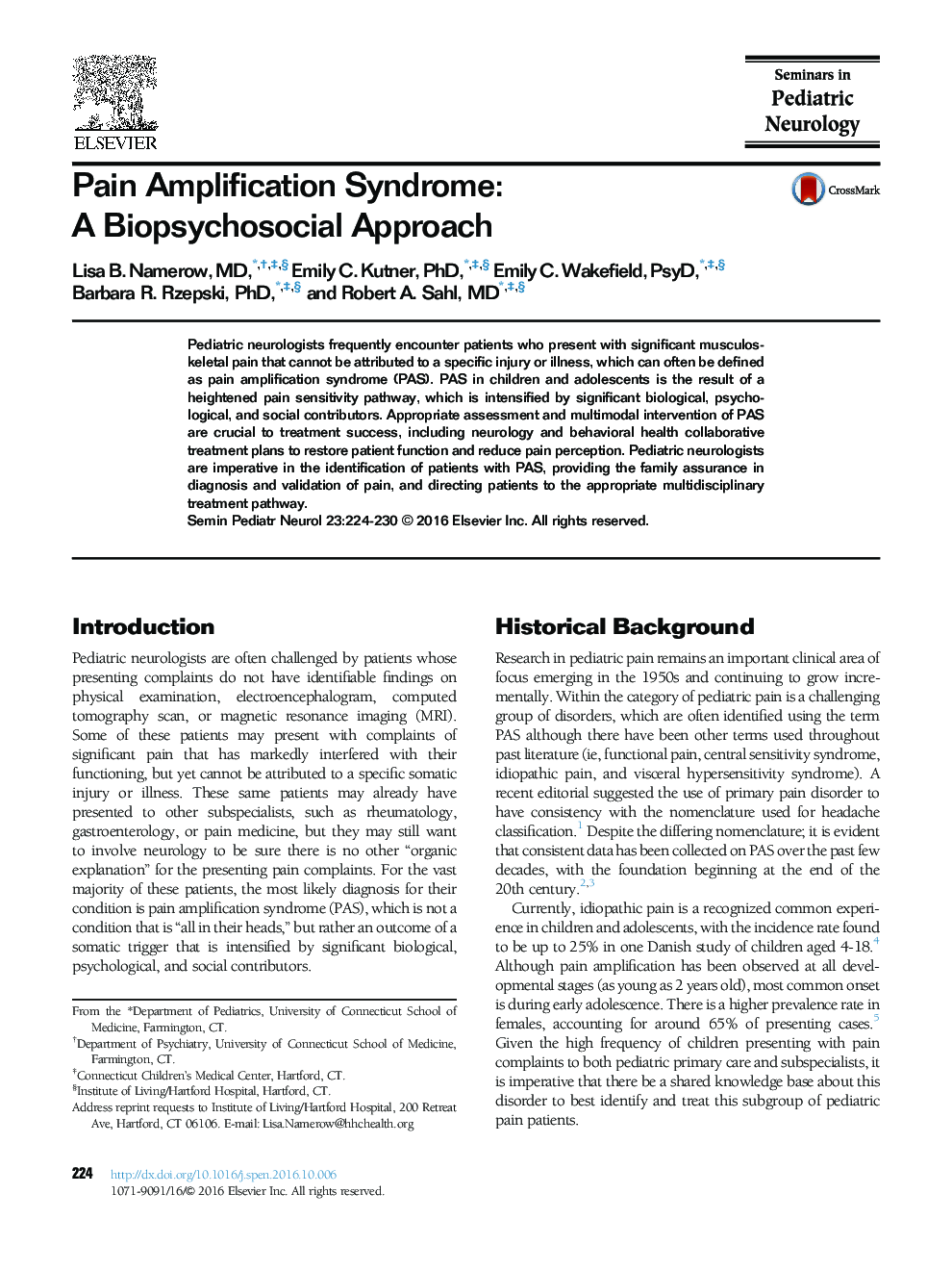 Pain Amplification Syndrome: A Biopsychosocial Approach