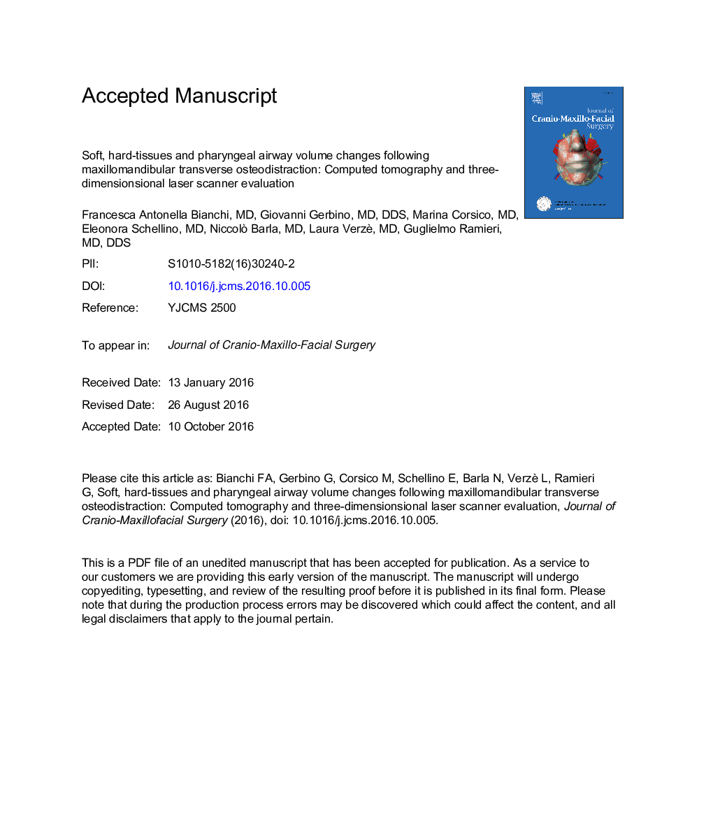 تغییرات حجمی نرمال، سختی بافتی و حنجره در زیر استئوآرتراسیون عرضی مقعدی: توموگرافی کامپیوتری و ارزیابی اسکنر سه بعدی 