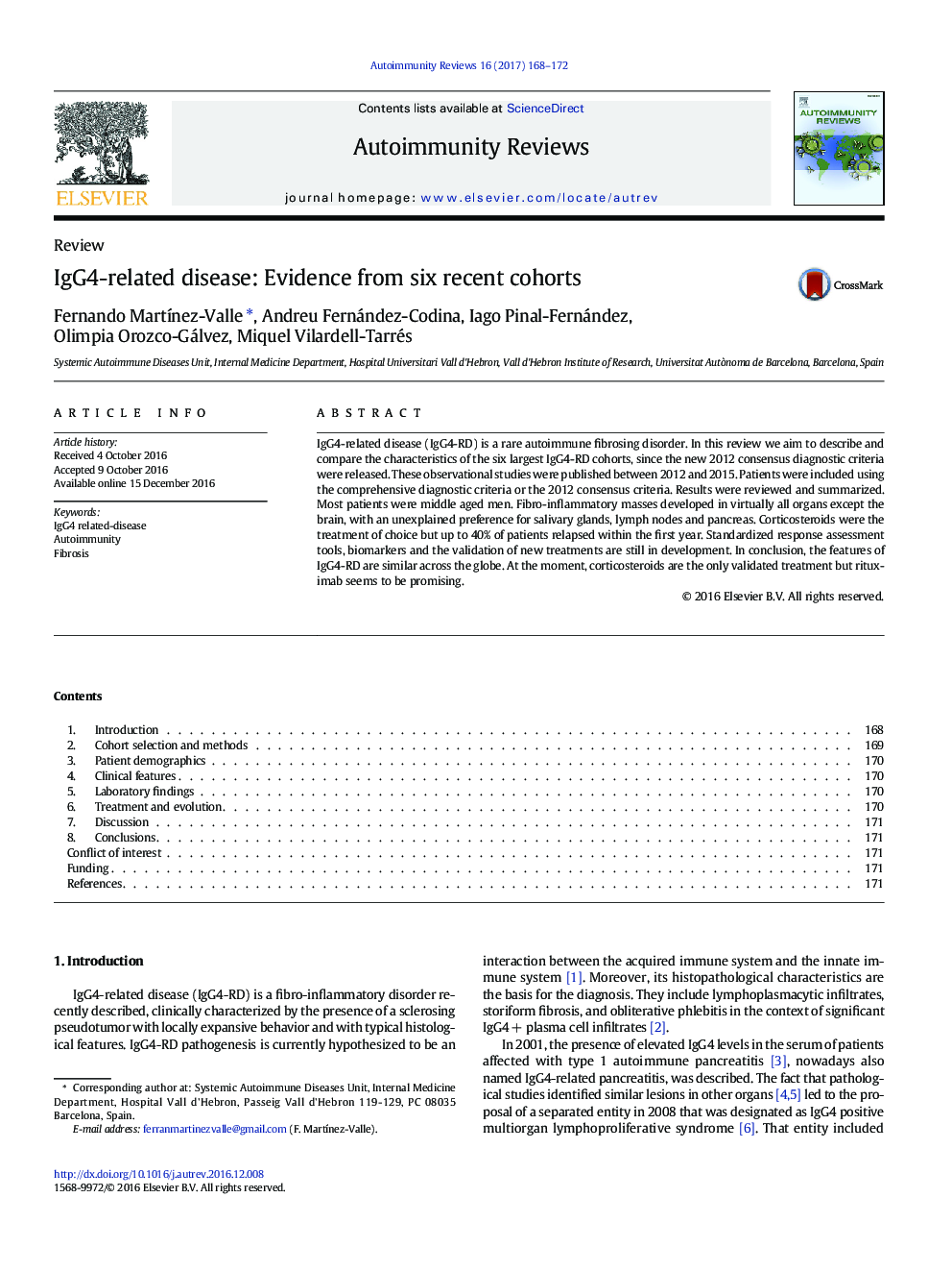 IgG4-related disease: Evidence from six recent cohorts