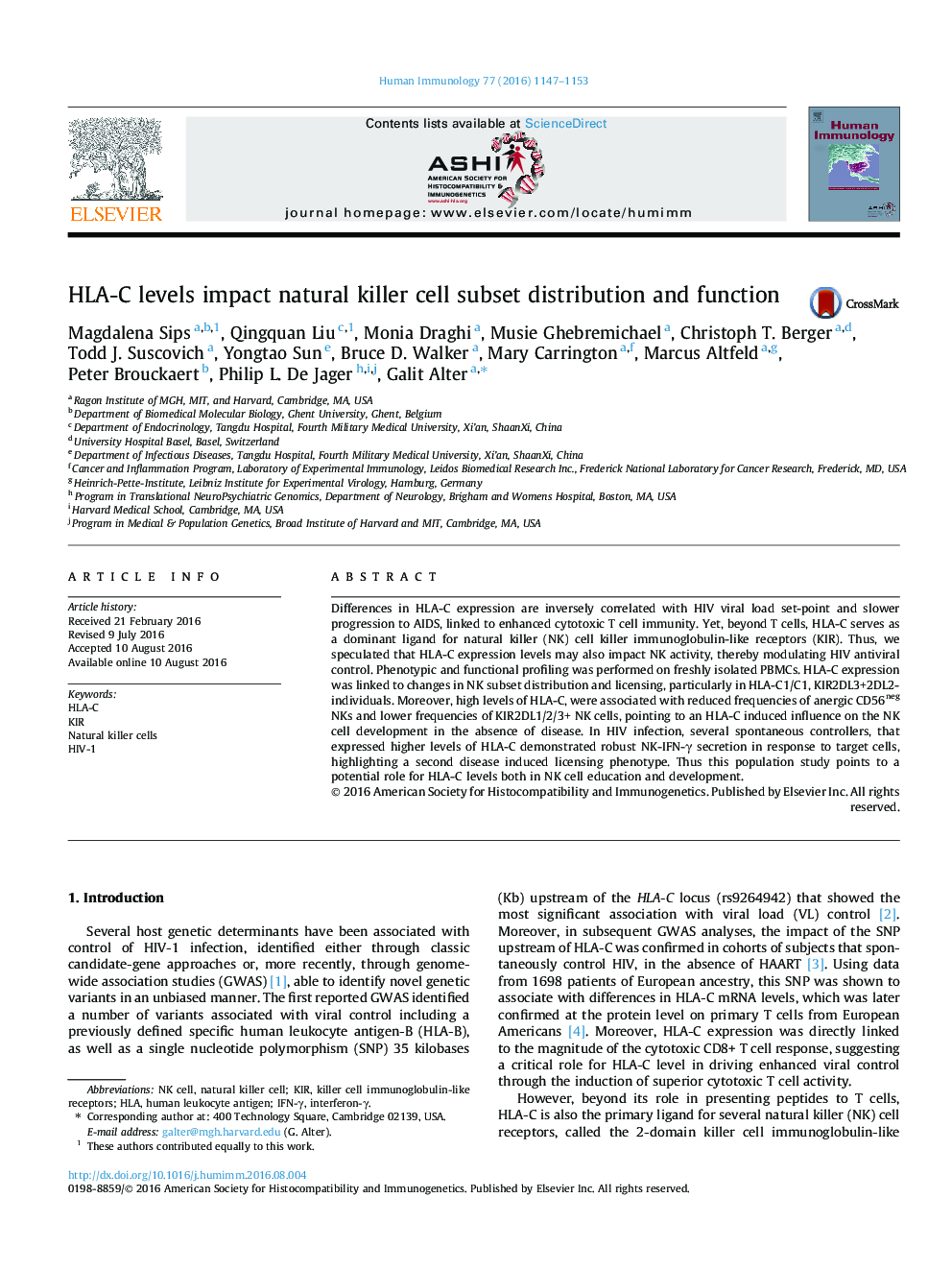 HLA-C levels impact natural killer cell subset distribution and function