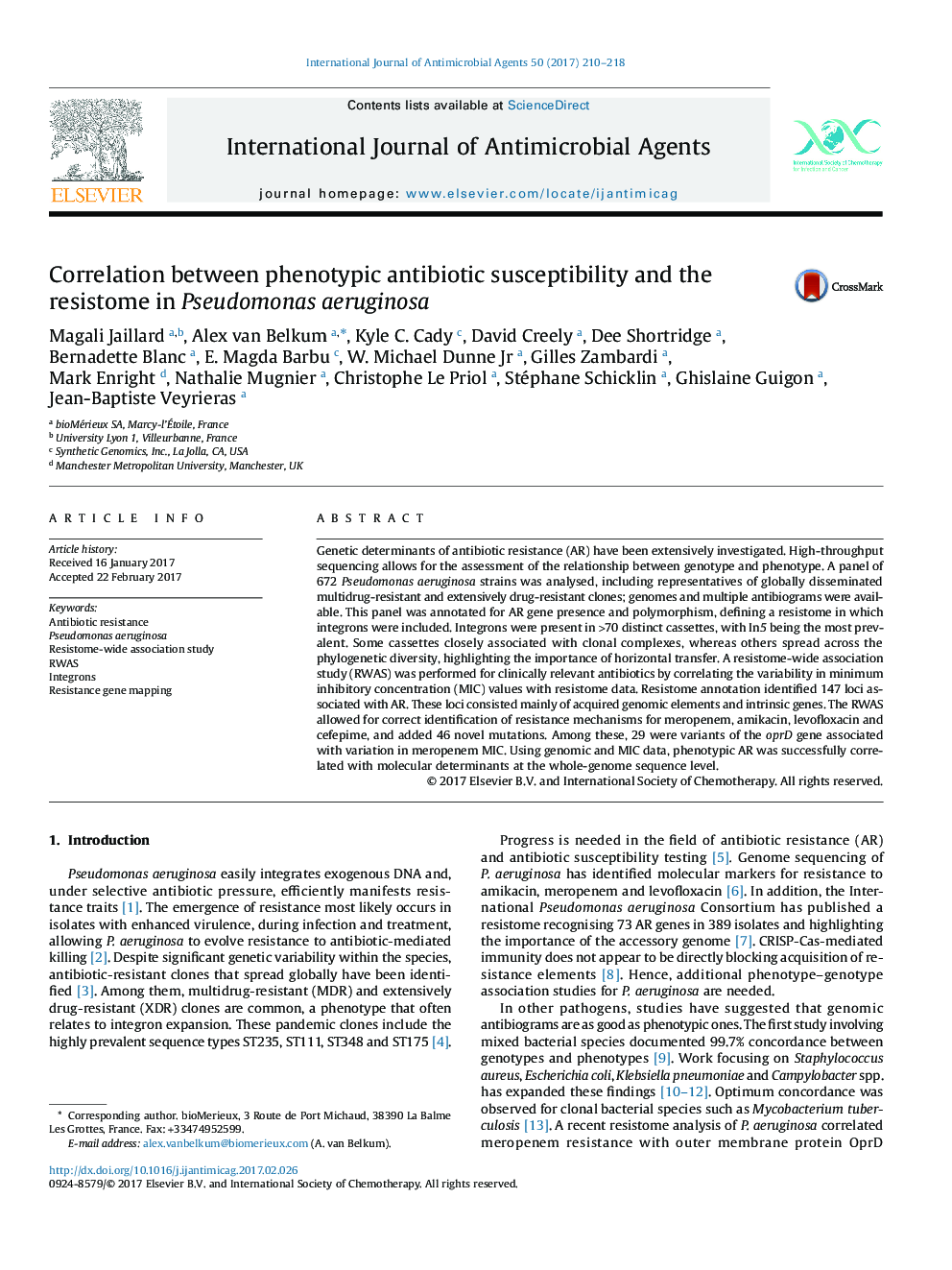 همبستگی حساسیت آنتی بیوتیکی فنوتیپیک و مقاومت در برابر سودوموناس آئروژینوزا 