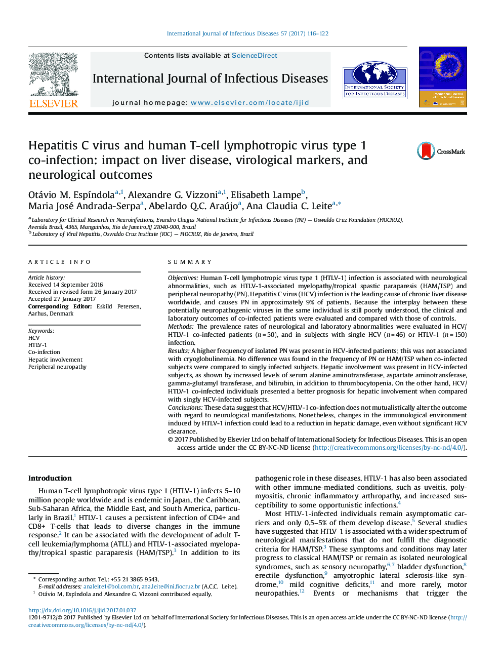 Hepatitis C virus and human T-cell lymphotropic virus type 1 co-infection: impact on liver disease, virological markers, and neurological outcomes