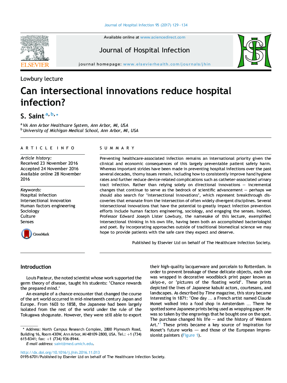 آیا نوآوری های متقاطع می تواند عفونت های بیمارستانی را کاهش دهد؟ 