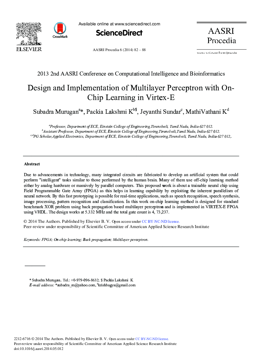 Design and Implementation of Multilayer Perceptron with On-chip Learning in Virtex-E 