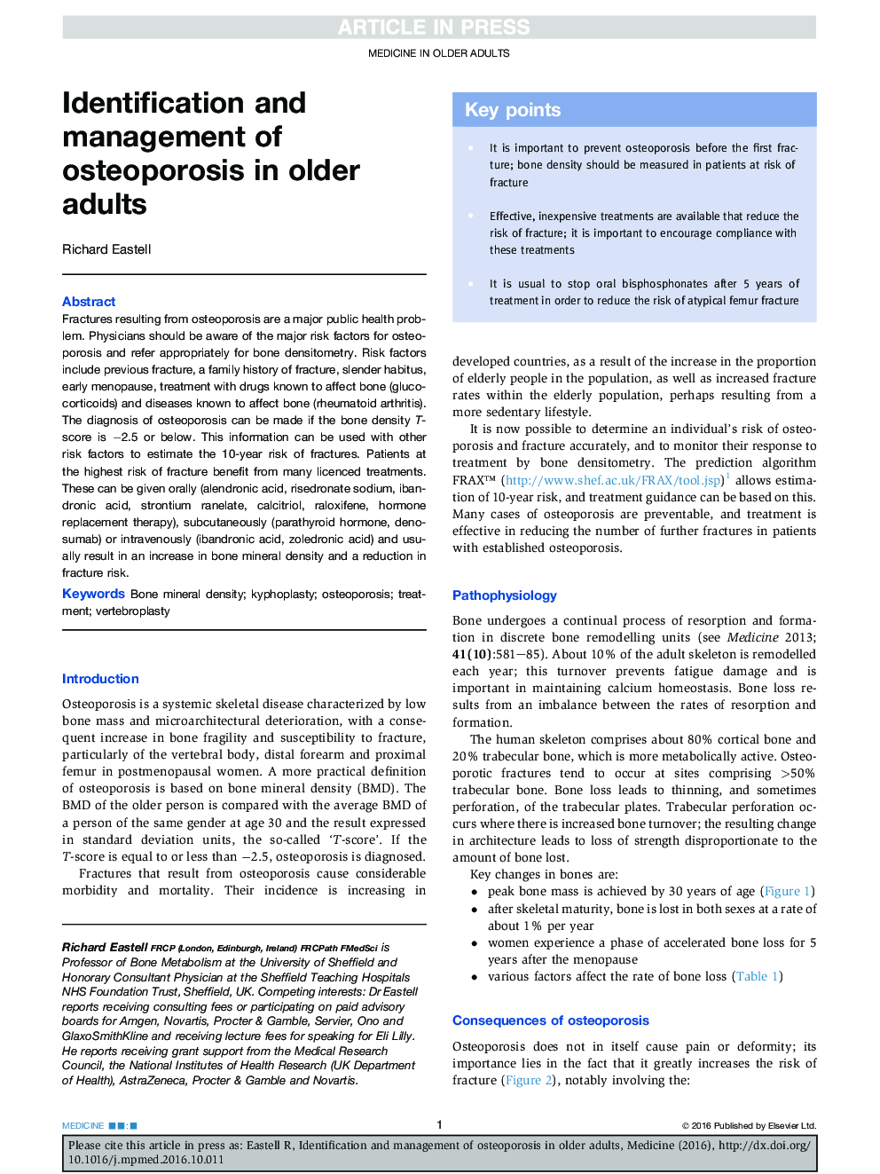 شناسایی و مدیریت پوکی استخوان در افراد مسن 